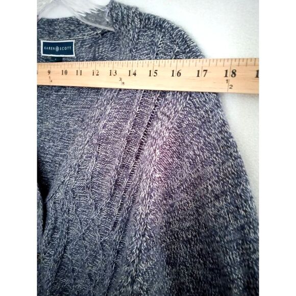 Karen Scott Turbo Cardigan Sweater Women's Large Blue Buttons Soft - Picture 5 of 11